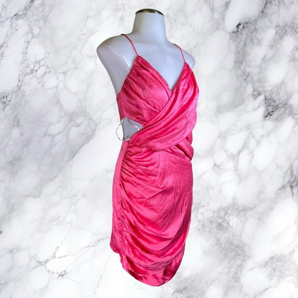 More To Come Denise Wrap Dress In Hot Pink — image 8 of 8